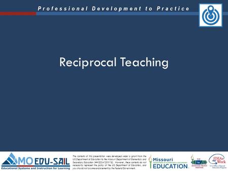 Reciprocal Teaching.
