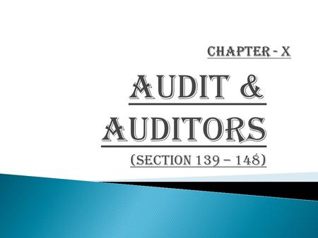 AUDIT & AUDITORS (Section 139 – 148)