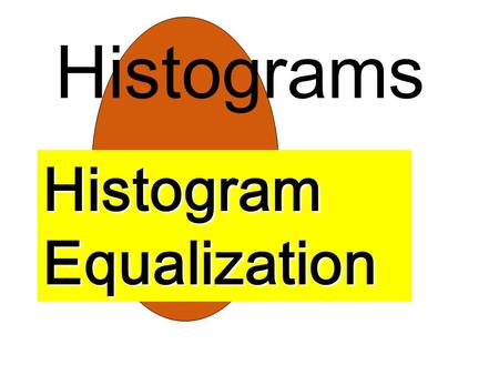 Histograms Histogram Equalization Integrated optical density Mean grey level Properties of histograms.
