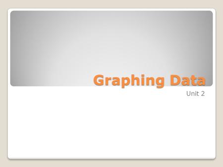 Graphing Data Unit 2. Graphs of Frequency Distributions Sometimes it is easier to identify patterns of a data set by looking at a graph of the frequency.