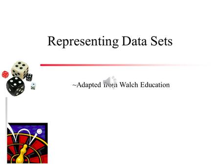Representing Data Sets ~Adapted from Walch Education.