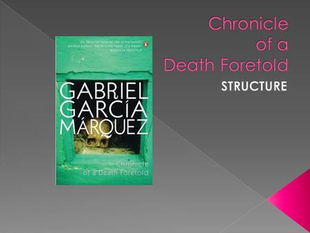  It is a journalistic account of an historical murder that took place in Sucre, Colombia  It is a psychological detective story and a work of allegorical.