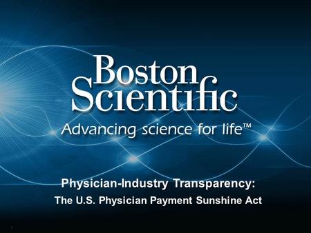 1 Physician-Industry Transparency: The U.S. Physician Payment Sunshine Act.