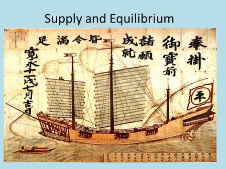 Supply and Equilibrium