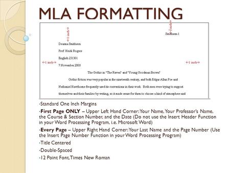 Mla Formatting Standard One Inch Margins First Page Ppt Download Mla Formatting Standard One Inch Margins First Page Ppt Download