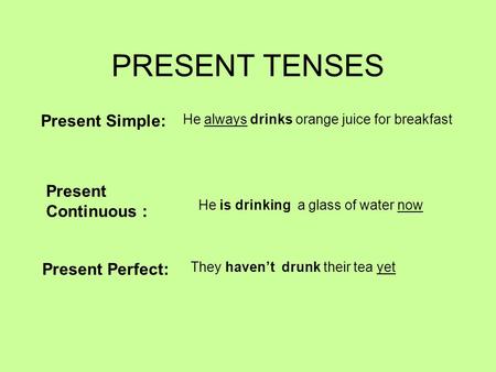 present tense presentation