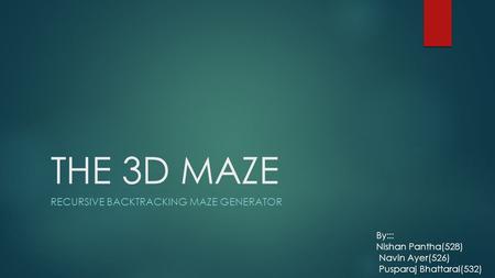 Recursive backtracking maze generator