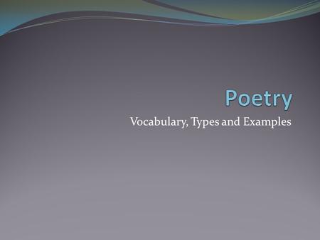 Vocabulary, Types and Examples