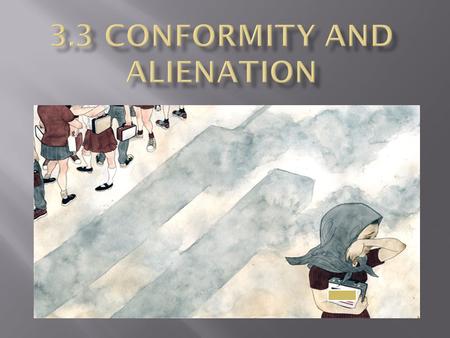 Someone who does not share the major values of society and feels like an outsider  Reasons for alienation vary:  Discrimination that excludes a member.