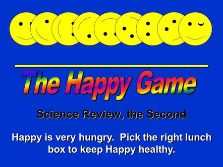 Happy Game Science Review, the Second Happy is very hungry. Pick the right lunch box to keep Happy healthy.