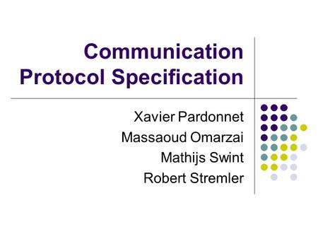 Communication Protocol Specification