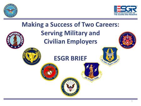 Making a Success of Two Careers: Serving Military and Civilian Employers ESGR BRIEF 1.