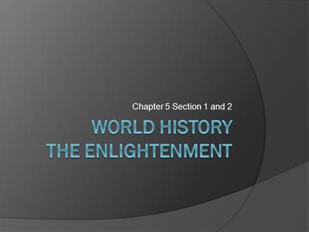World History The Enlightenment