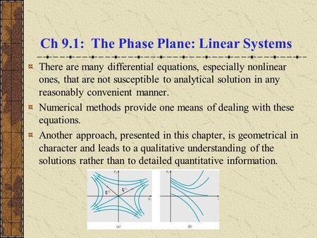 Ch 9.1: The Phase Plane: Linear Systems