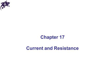 Chapter 17 Current and Resistance. Electric Current Let us look at the charges flowing perpendicularly to a surface of area A The electric current is.