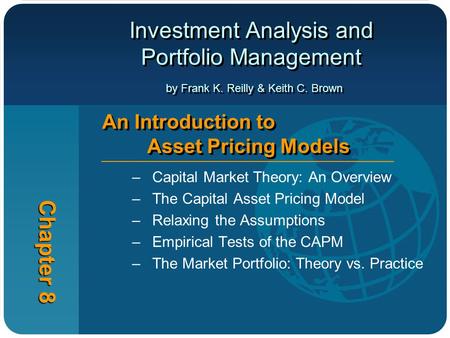 Investment Analysis and Portfolio Management by Frank K