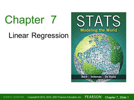 Chapter 7 Linear Regression.