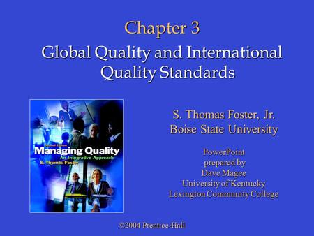 Chapter 3 Global Quality and International Quality Standards