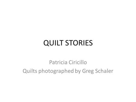 Patricia Ciricillo Quilts photographed by Greg Schaler