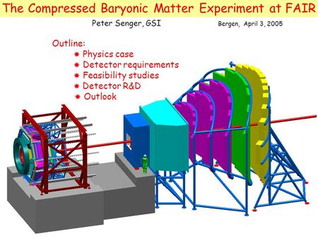 The Compressed Baryonic Matter Experiment at FAIR Outline:  Physics case  Detector requirements  Feasibility studies  Detector R&D  Outlook Peter.