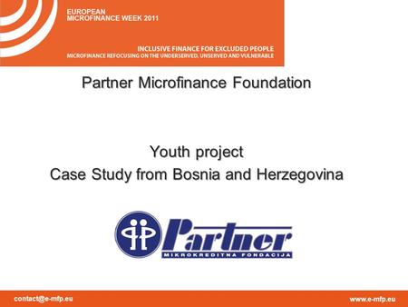 Partner Microfinance Foundation Youth project Case Study from Bosnia and Herzegovina.