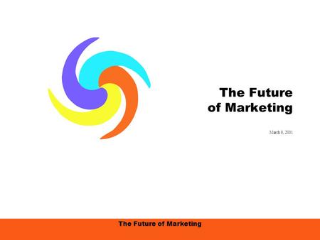 The Future of Marketing March 8, 2001. The Future of Marketing, 3/8/01, page 2 Agenda Change Happens… I.Embracing the Future/Marketing Assumptions A.The.