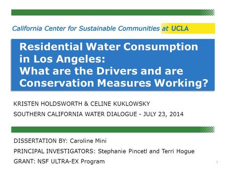Residential Water Consumption in Los Angeles: