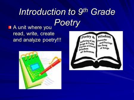 Introduction to 9th Grade Poetry