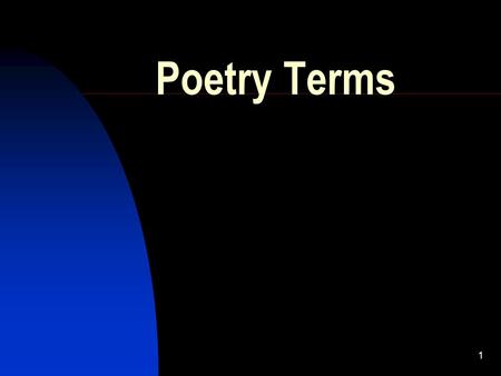 Poetry Terms.