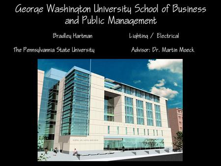 Building Information Located in Washington DC on the George Washington University Campus Addition to existing Business School 170,000 Sq Ft 6 floors above.