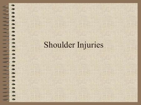 Shoulder Injuries.