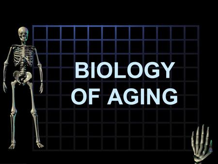BIOLOGY OF AGING 1. Biological Aging Biologist & gerontologist used concept of senescence to explain biological aging Senescence or normal aging refers.