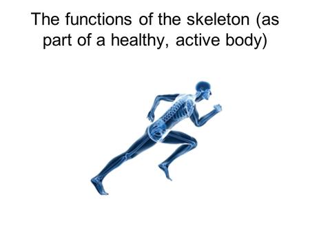 The functions of the skeleton (as part of a healthy, active body)