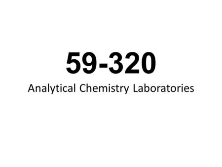 Analytical Chemistry Laboratories