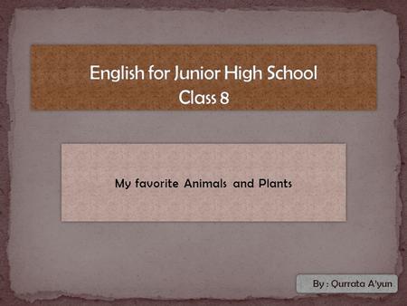 English for Junior High School Class 8