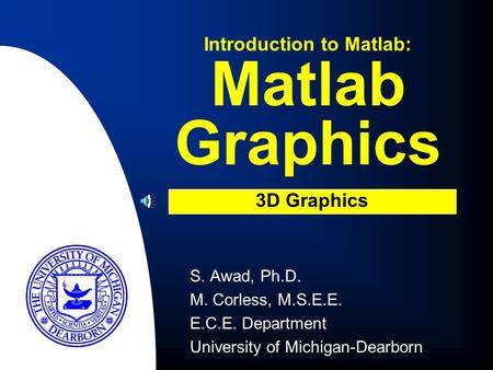 Introduction to Matlab: