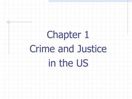 Chapter 1 Crime and Justice in the US. Crime in the United States Crime is a top concern of the American public. Crimes presented by the media are usually.