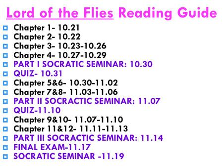 Lord of the Flies Reading Guide