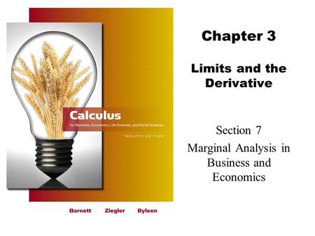 Chapter 3 Limits and the Derivative