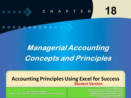 18 Managerial Accounting Concepts and Principles