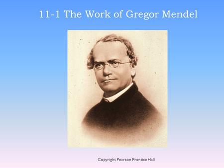 11-1 The Work of Gregor Mendel