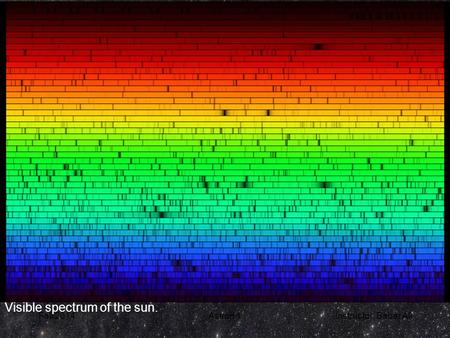 Fall 2014Astron 1Instructor: Babar Ali Visible spectrum of the sun.