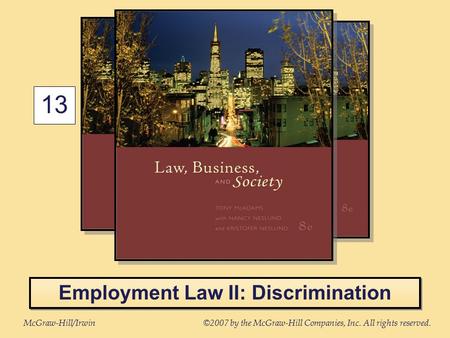 Employment Law II: Discrimination