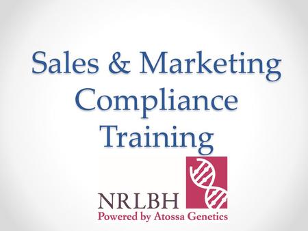 Sales & Marketing Compliance Training