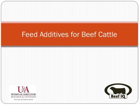 Feed Additives for Beef Cattle. Regulations Medicated Feed Additives FDA, Center for Veterinary Medicine OTC, Prescription, Veterinary Feed Directive.