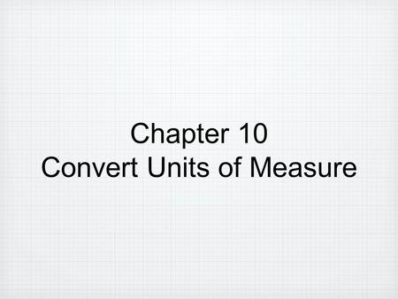 Convert Units of Measure