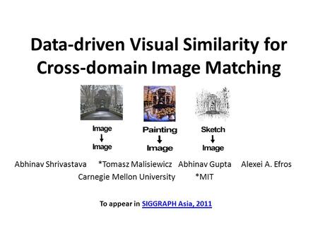 Data-driven Visual Similarity for Cross-domain Image Matching