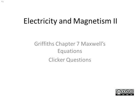 Electricity and Magnetism II