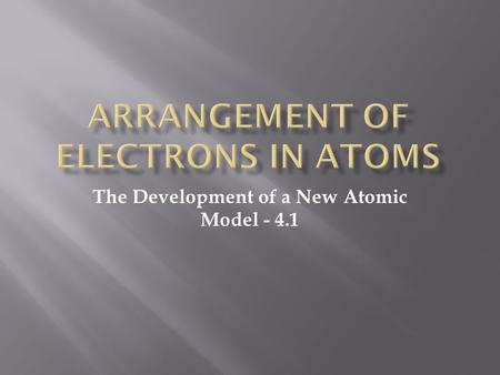 The Development of a New Atomic Model - 4.1.  Problem with Rutherford model – no explanation of where e-s are  New info about light led to new model.
