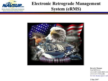 Electronic Retrograde Management System (eRMS)